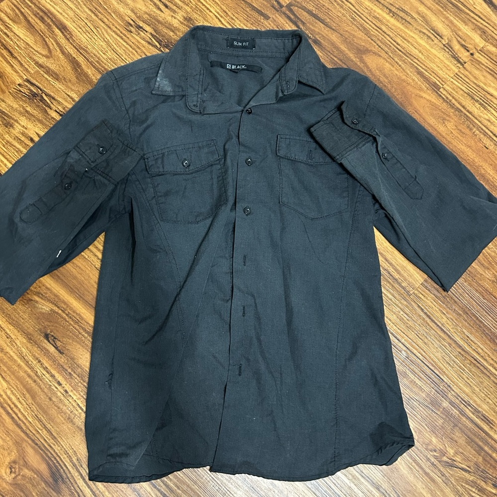 Buckle Black Slim Fit Shirt